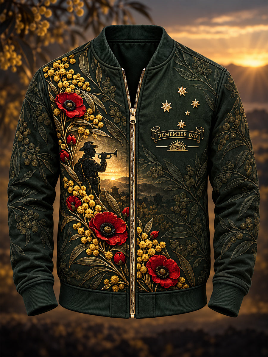 Men's Remembrance Day In Australia Zipper Jacket