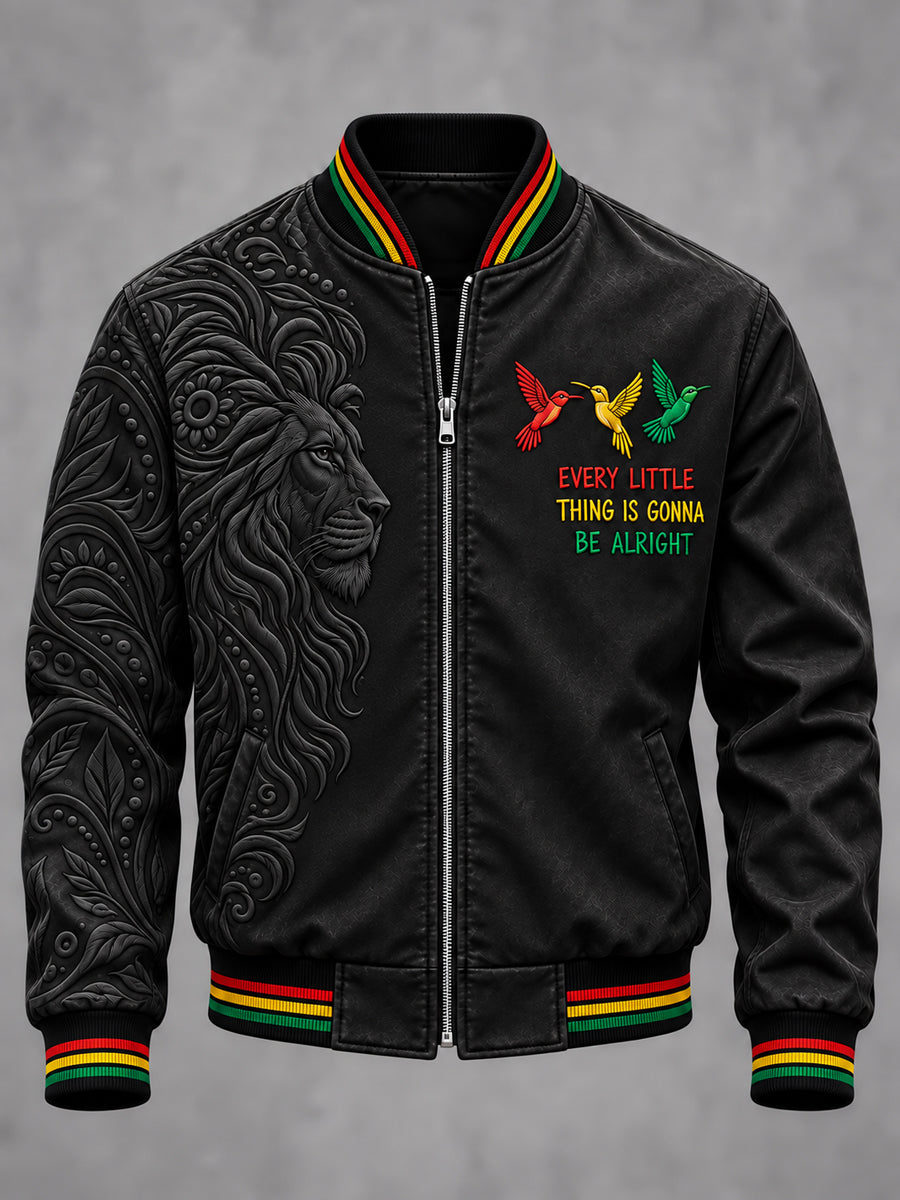 Men's EVERY LITTLE THING IS GONNA BE ALRIGHT Art Printed Jacket Coat