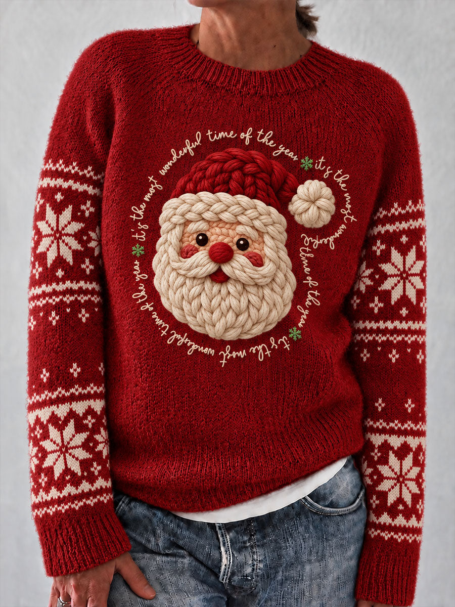 Women's Christmas Santa Print Sweater
