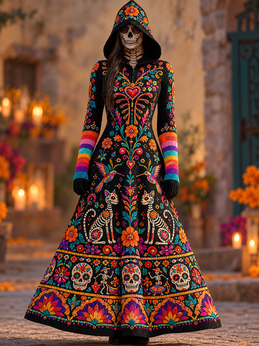 Women's Mexico's Day of the Dead Print Dress