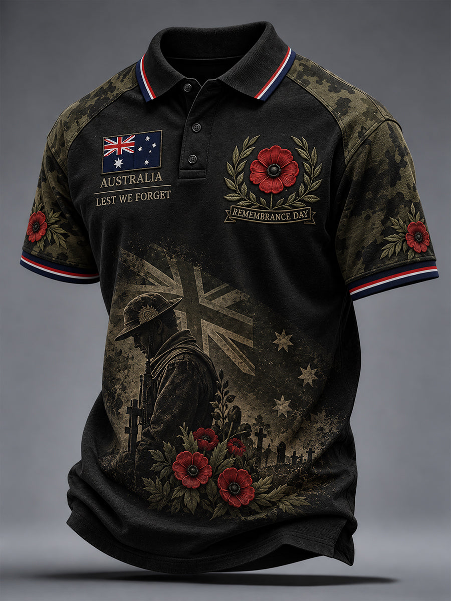 Men's Remembrance Day in Australia Short Sleeve Shirt