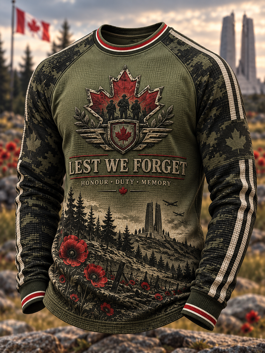 Men's Military Culture Waffle Long Sleeve T-Shirt