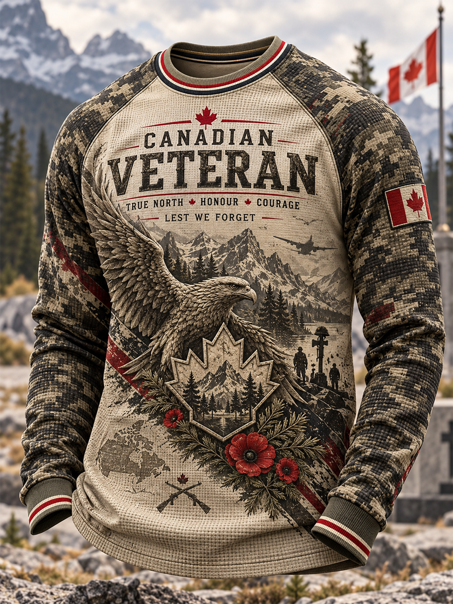 Men's Military Culture Waffle Long Sleeve T-Shirt