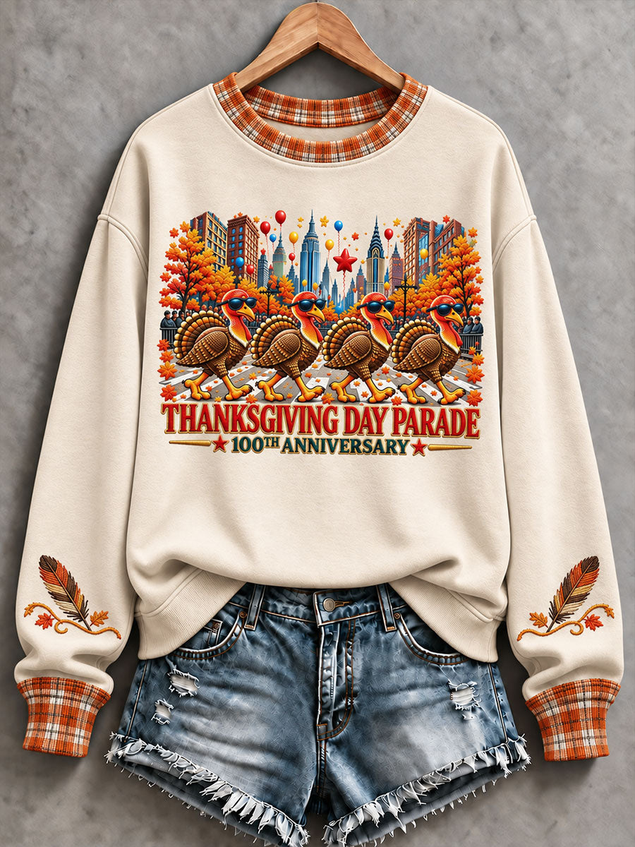 Women's Thanksgiving Day Parade Print Casual Sweatshirt