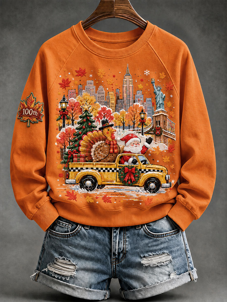 Women’s Thanksgiving Day Parade Commemorative Print Casual Sweatshirt