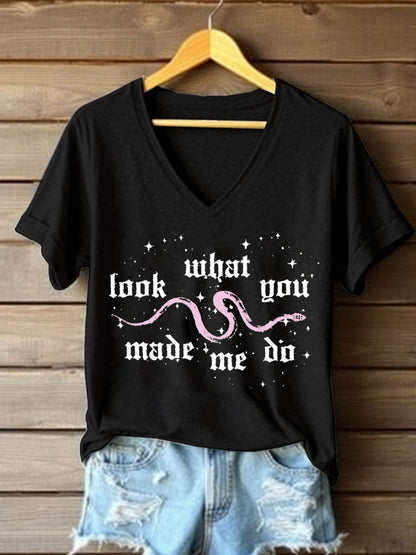 Women's Snake Album Look What You Made Me Do Printed T-shirt