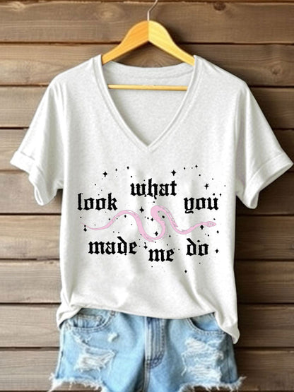 Women's Snake Album Look What You Made Me Do Printed T-shirt