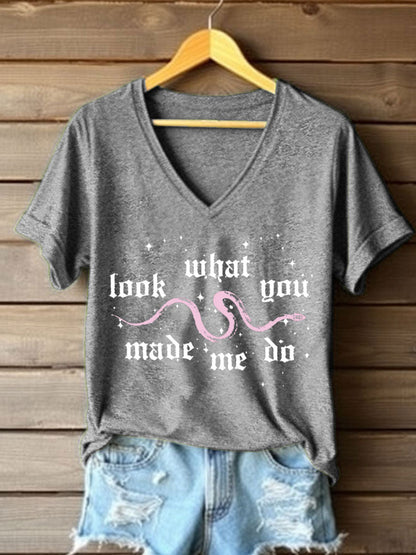 Women's Snake Album Look What You Made Me Do Printed T-shirt