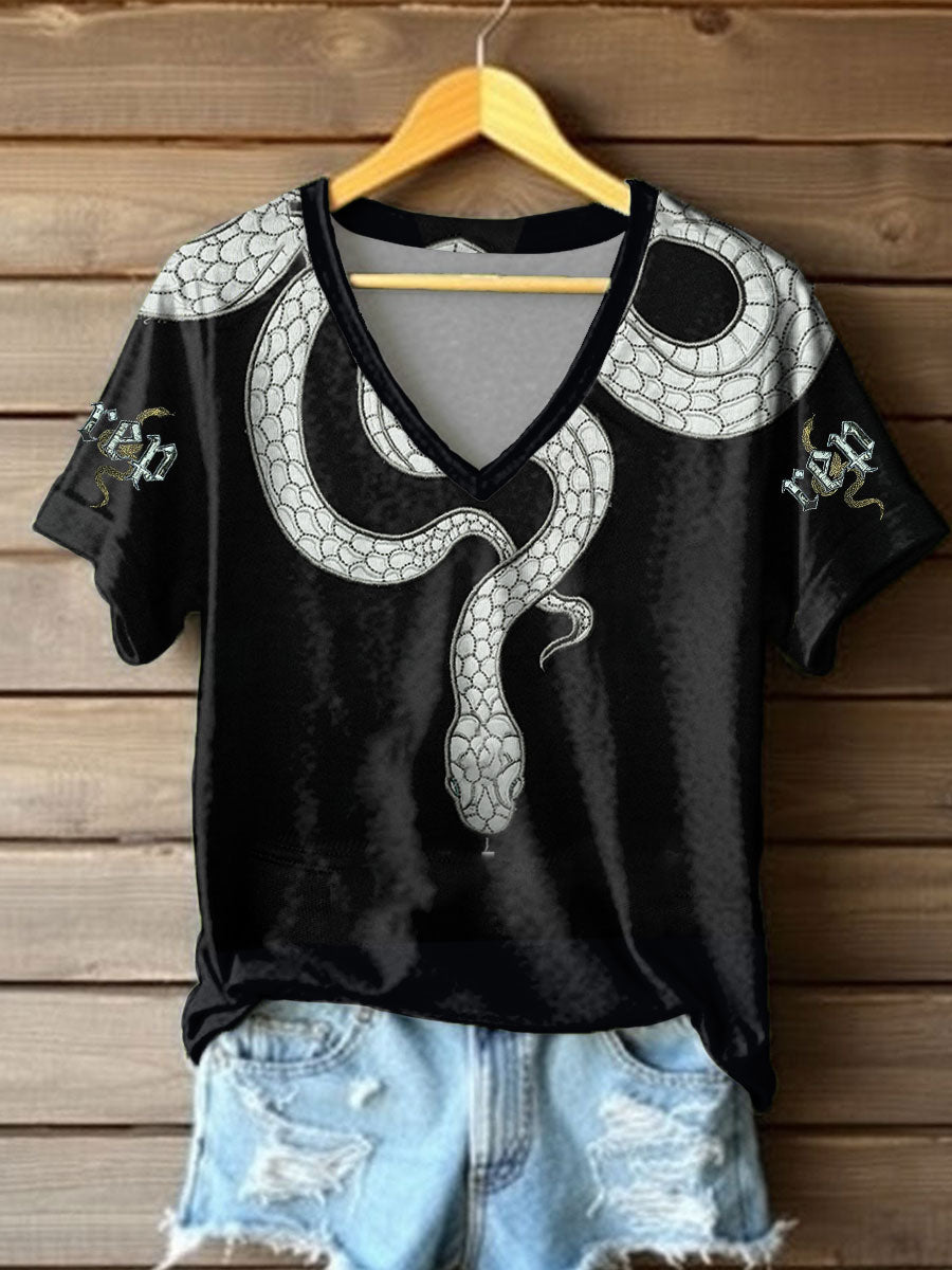 Women's Snake Album Printed T-shirt