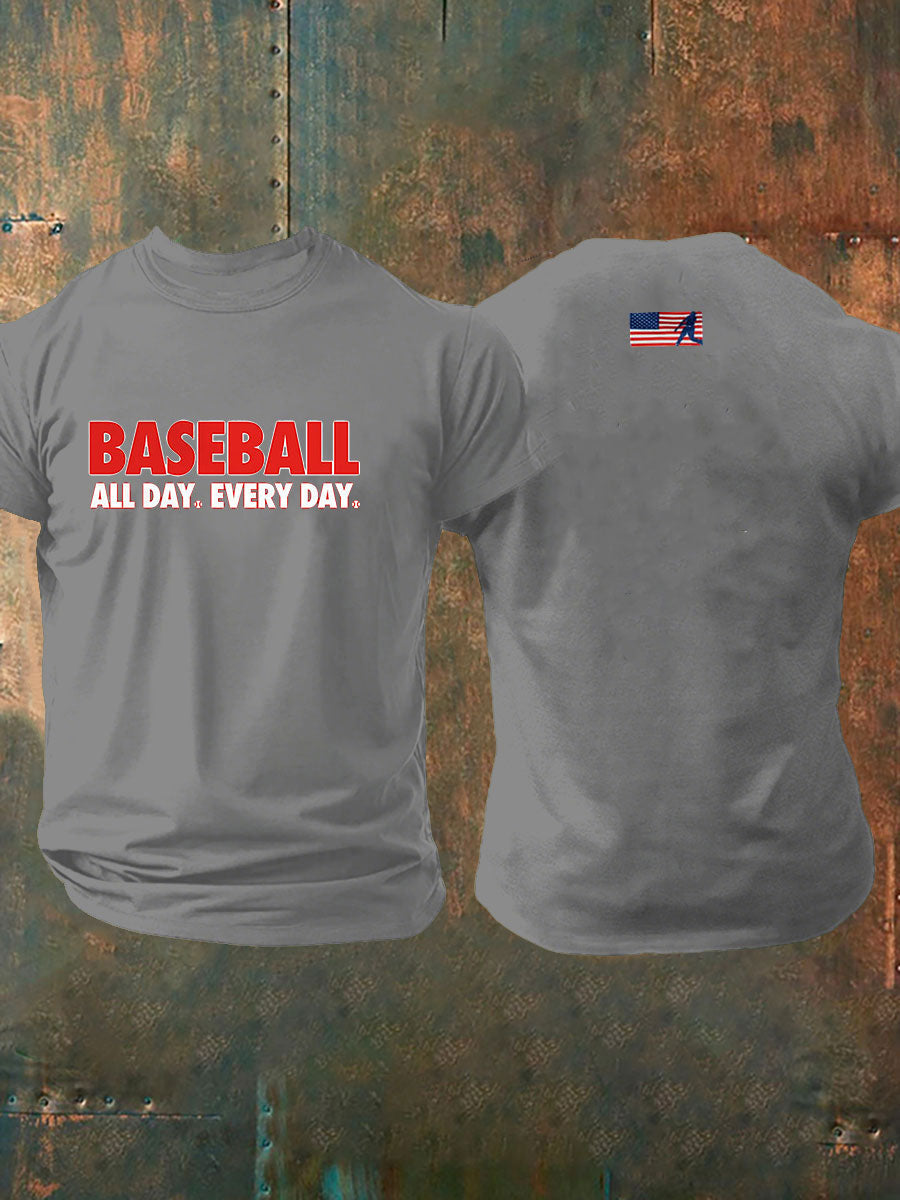Men's Baseball Print Casual T-Shirt