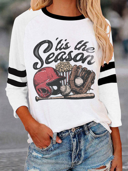Women's Tis the season retro baseball t-shirt