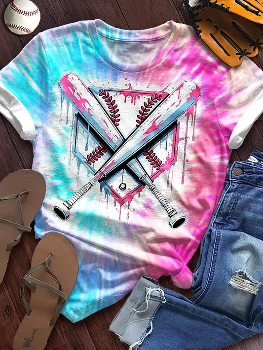 Women's Baseball Print T-Shirt