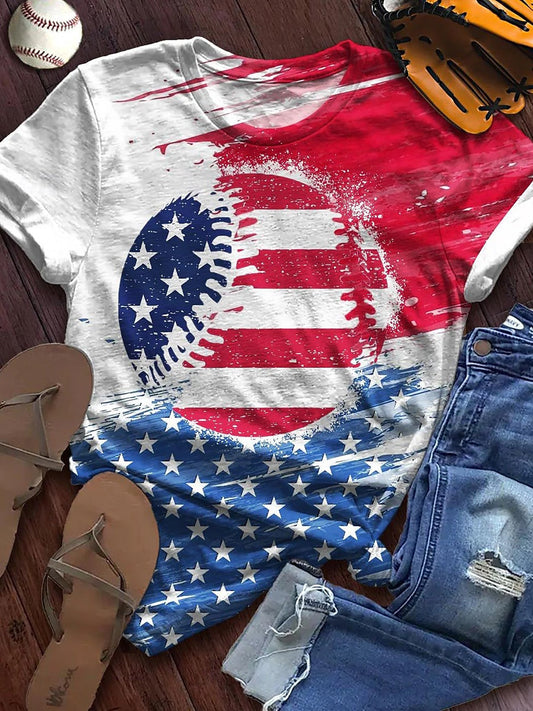 Women's Baseball Print T-Shirt