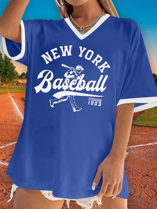 Women's Baseball Print T-Shirt