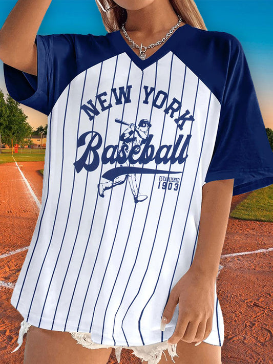 Women's Baseball Print T-Shirt