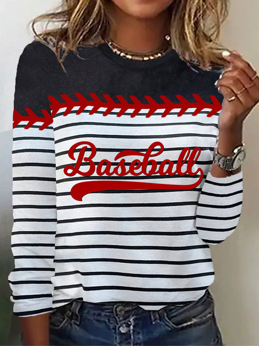 Women's Baseball Stripe Long Sleeve T-Shirt