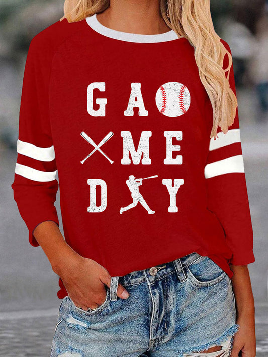 Women's Baseball Game Day Printed Casual T-Shirt