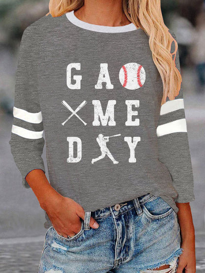 Women's Baseball Game Day Printed Casual T-Shirt