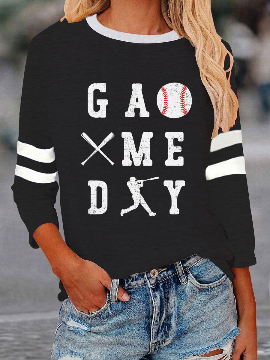Women's Baseball Game Day Printed Casual T-Shirt