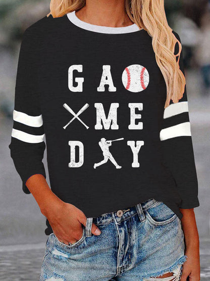 Women's Baseball Game Day Printed Casual T-Shirt