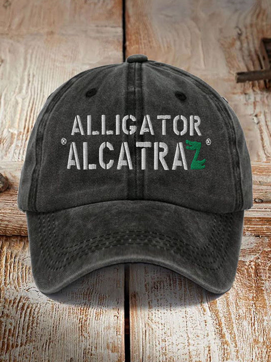 Unisex Retro Alligator Alcatraz Funny Florida Everglades Dark Humor Hat