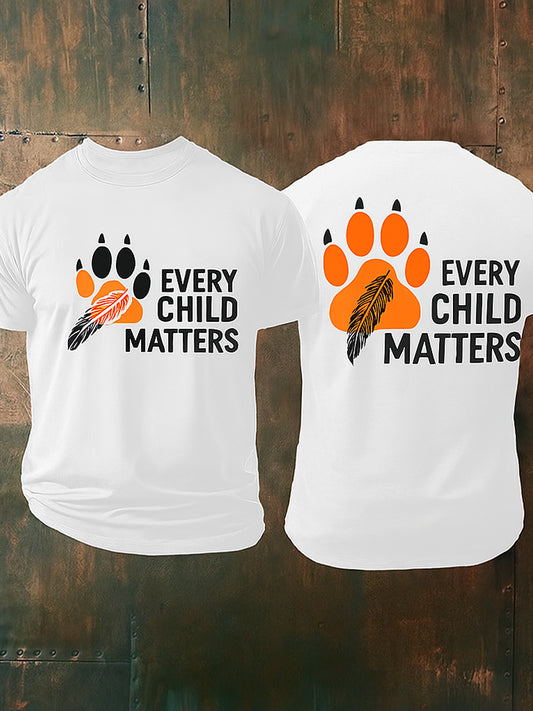 Every Child Matters Printed Round Neck Athletic Short Sleeves T-Shirt