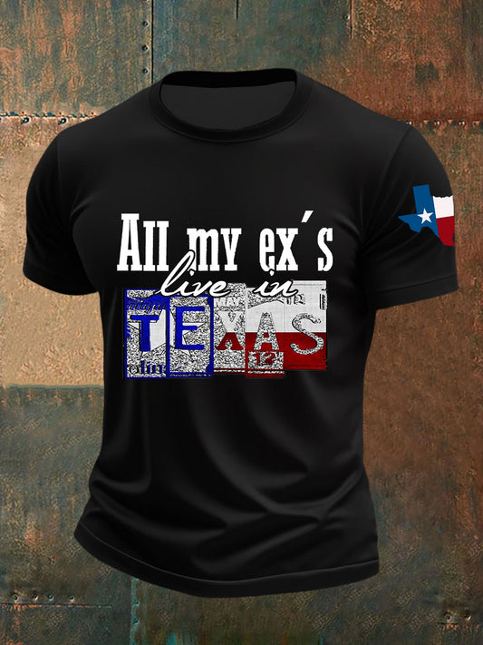 Men's All My Ex's Live in Texas Short-sleeved T-shirt