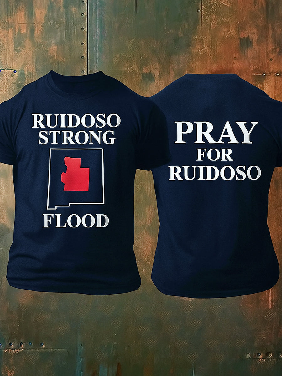 Stand Strong With Ruidoso New Mexico Printed Round Neck Athletic Short Sleeves T-Shirt