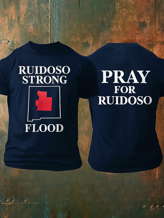 Stand Strong With Ruidoso New Mexico Printed Round Neck Athletic Short Sleeves T-Shirt