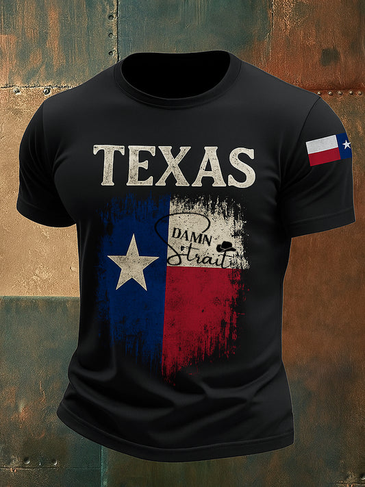 Retro Country Music Country And Western Printed Round Neck Athletic Short Sleeves T-Shirt
