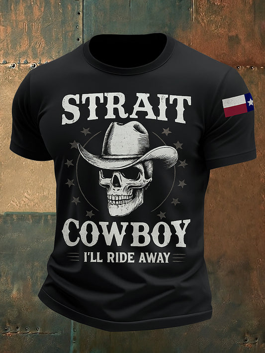 Retro Country Music Country And Western Printed Round Neck Athletic Short Sleeves T-Shirt