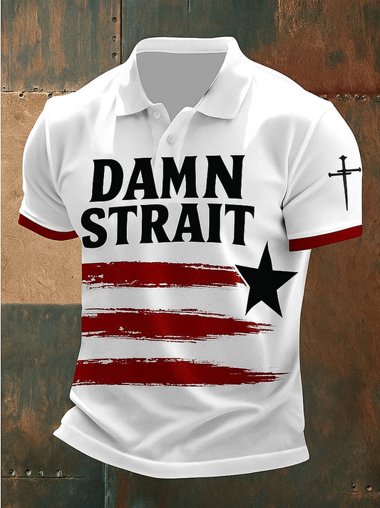 Retro Country Music Country And Western  Printed Athletic Retro Style V-Neck Short Sleeves Polo-Shirt