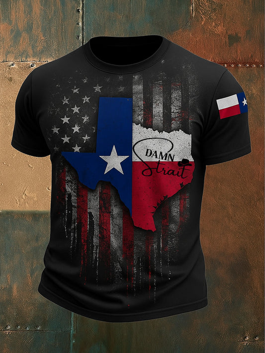 Retro Country Music Country And Western Printed Round Neck Athletic Short Sleeves T-Shirt