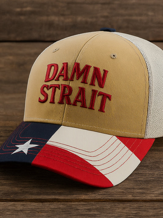 Retro Damn Strait Country Music Texas Western Printed Vintage Retro Unisex Resort Baseball Cap