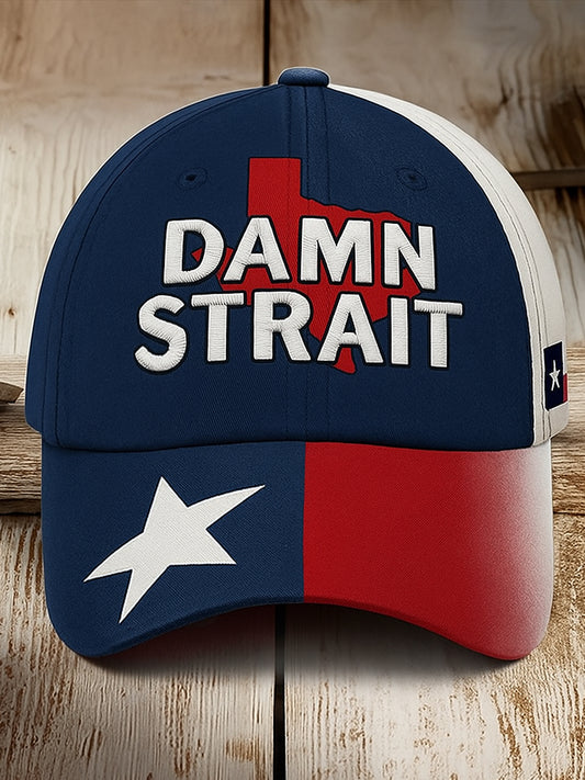 Retro Damn Strait Country Music Texas Western Printed Vintage Retro Unisex Resort Baseball Cap