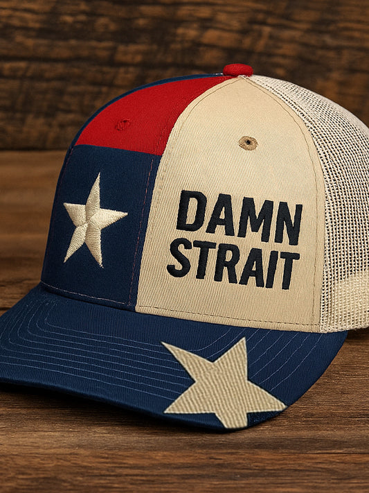 Retro Damn Strait Country Music Texas Western Printed Vintage Retro Unisex Resort Baseball Cap