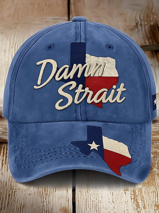 Retro Damn Strait Country Music Texas Western Printed Vintage Retro Unisex Resort Baseball Cap