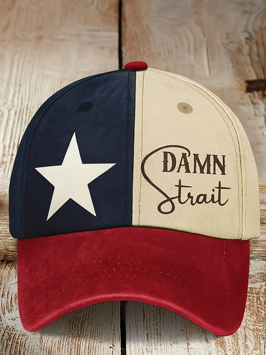 Retro Damn Strait Country Music Texas Western Printed Vintage Retro Unisex Resort Baseball Cap
