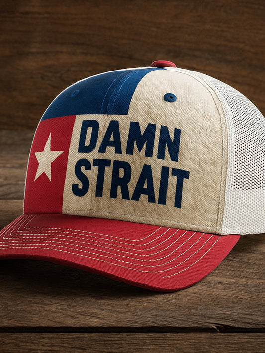 Retro Damn Strait Country Music Texas Western Printed Vintage Retro Unisex Resort Baseball Cap