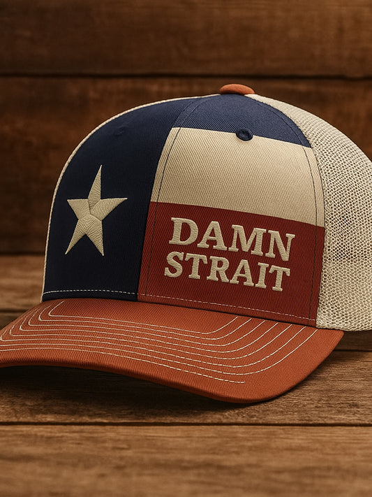 Retro Damn Strait Country Music Texas Western Printed Vintage Retro Unisex Resort Baseball Cap