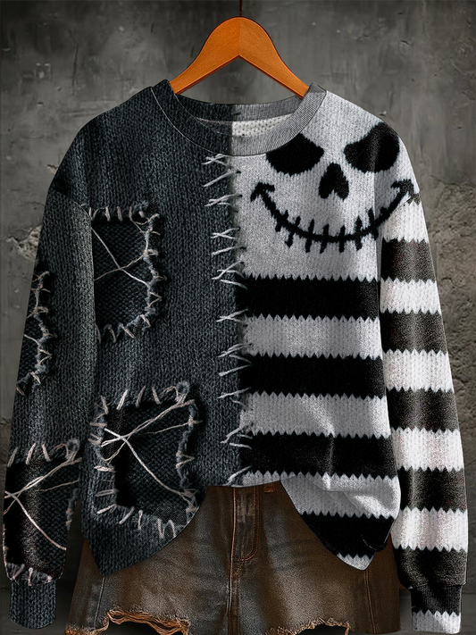 Women's Halloween patchwork Regular Sweatshirt