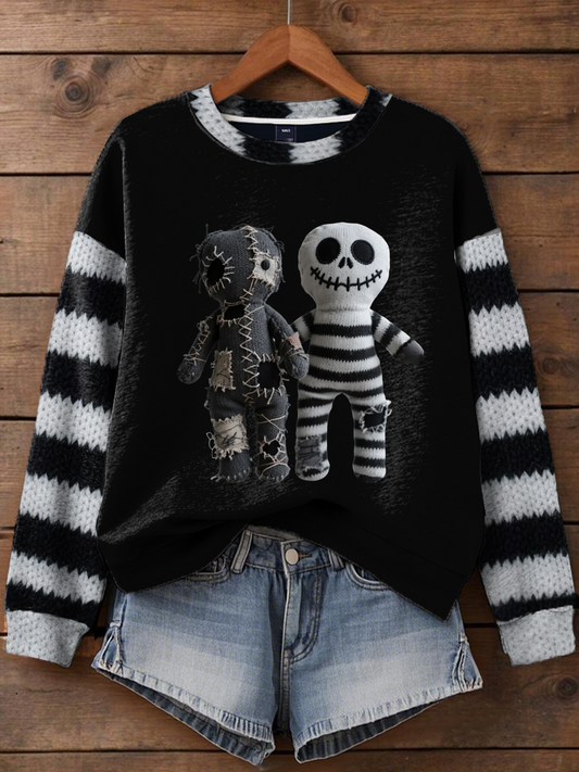Women's Halloween patchwork Regular Sweatshirt