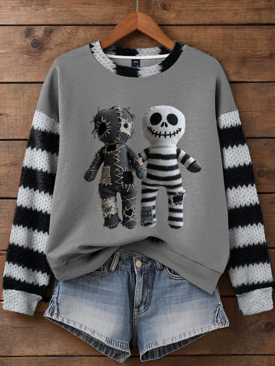 Women's Halloween patchwork Regular Sweatshirt
