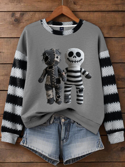 Women's Halloween patchwork Regular Sweatshirt