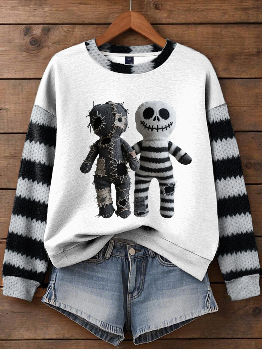 Women's Halloween patchwork Regular Sweatshirt