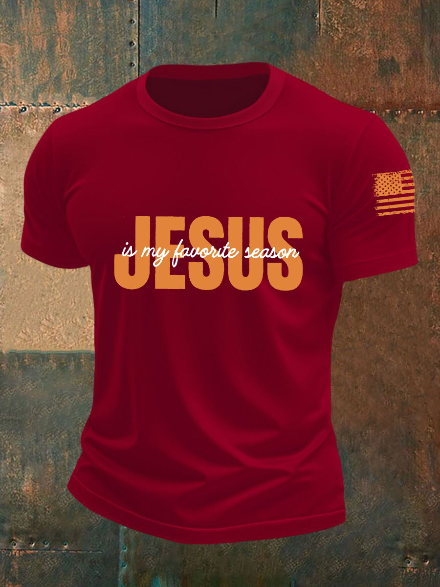 Men's Jesus Is My Favorie Season Short-sleeved T-shirt