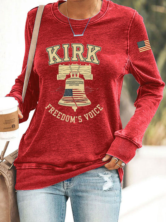Women's Voice of Freedom Print Casual Sweatshirt