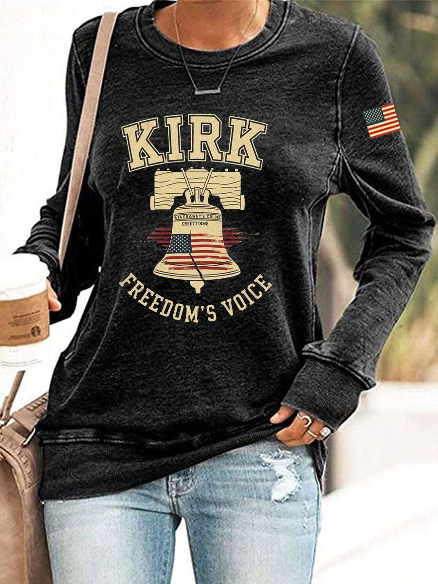 Women's Voice of Freedom Print Casual Sweatshirt