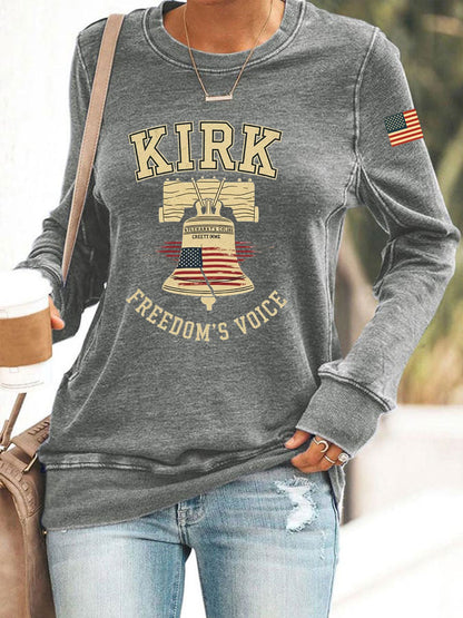 Women's Voice of Freedom Print Casual Sweatshirt