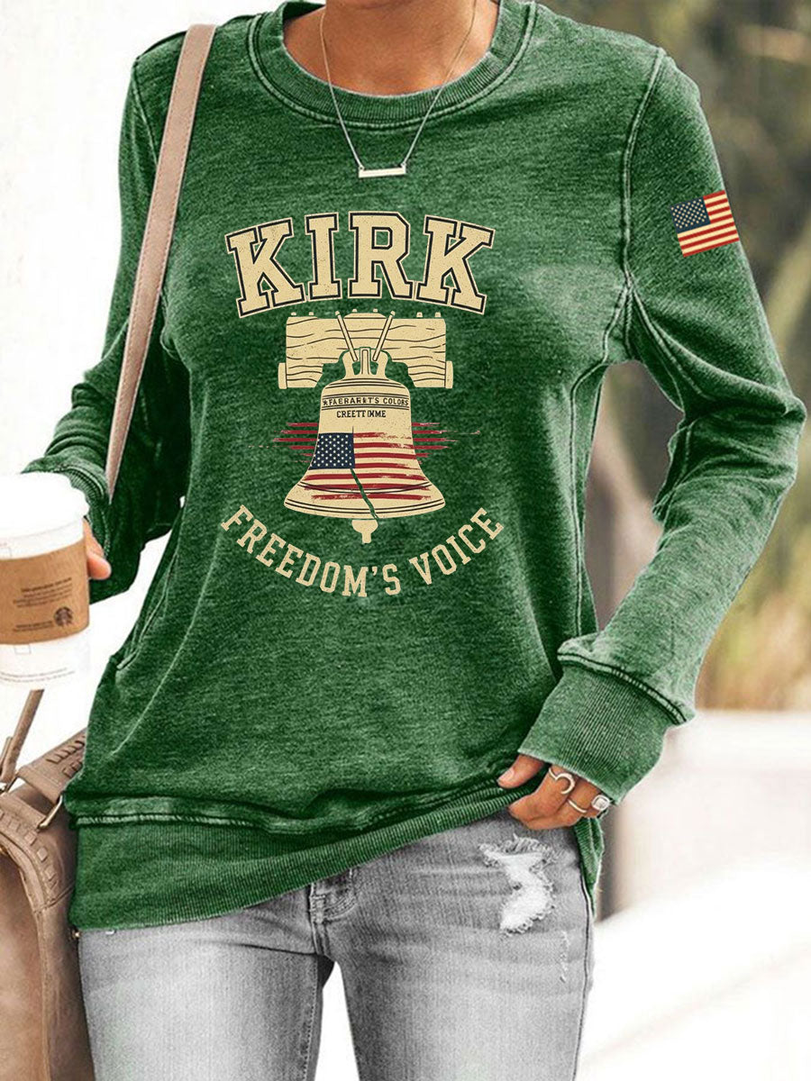 Women's Voice of Freedom Print Casual Sweatshirt